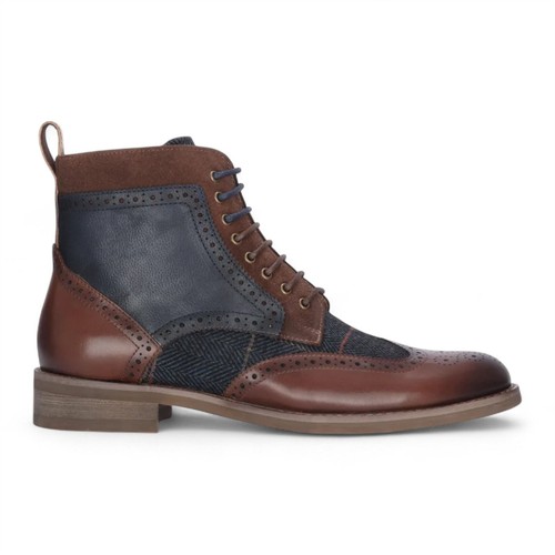 Herren braune leder marineblau - herren,