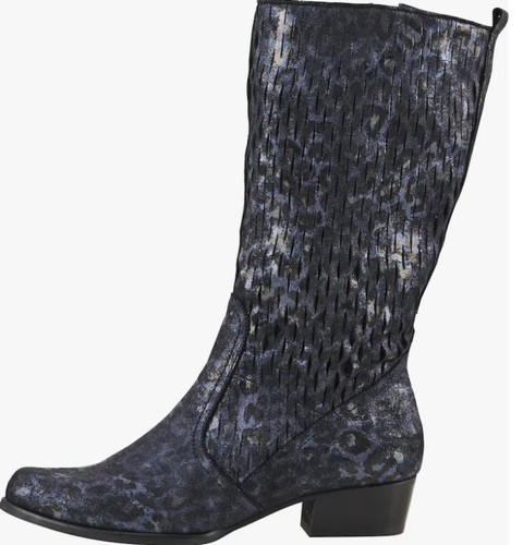 Leder stiefel blau - leder,
